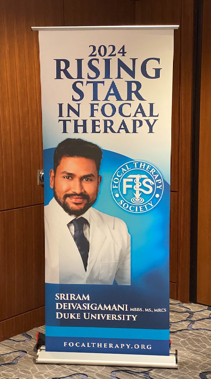 Sriram Deivasigamani was awarded the Rising Star in Focal Therapy award.