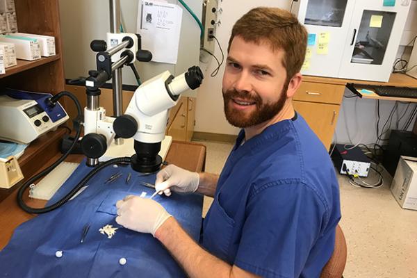 Patrick Leidig in the lab