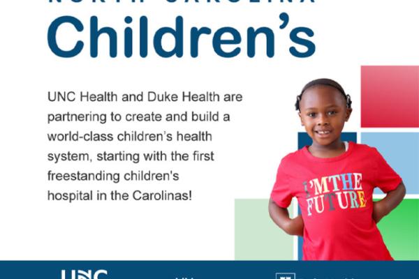 North Carolina Children's ad with smiling child