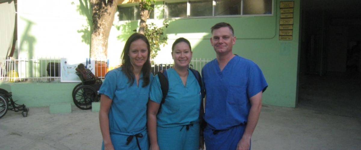 Dr. McNamara and Dr. Stackhouse with Dr. Peterson in Haiti
