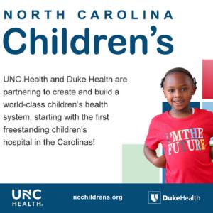 North Carolina Children's ad with smiling child